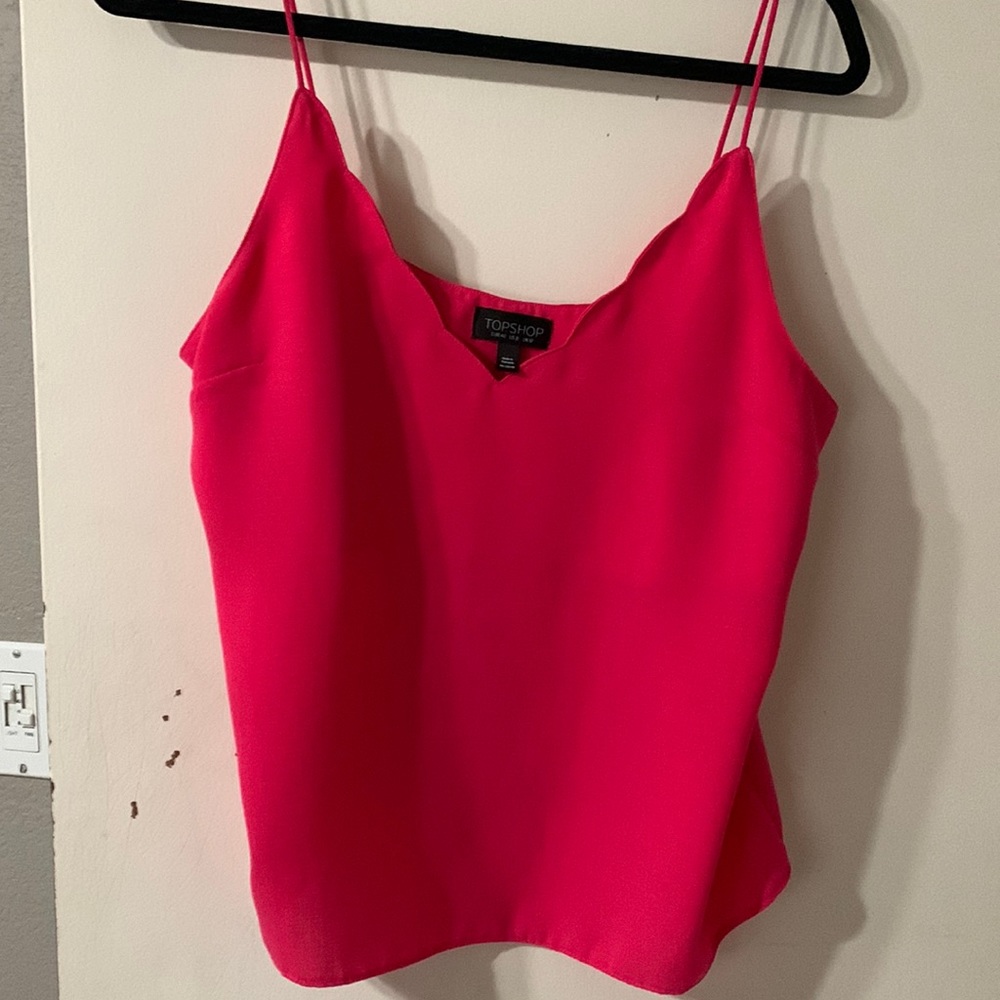 Top Shop print scalloped top